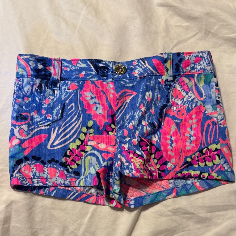 Lilly Pulitzer Blue and Pink Girls Shorts